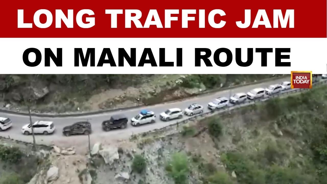 Heavy Tourist Rush Triggers Traffic Snarl On Mandi-Kullu Road Towards Manali | Summer Heatwave