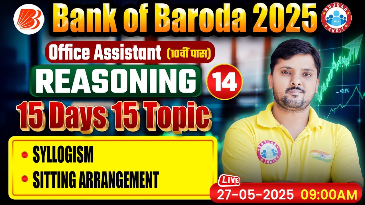 Bank of Baroda Classes | Sitting Arrangement & Syllogism | BOB Office Assistant Reasoning! Rohit Sir