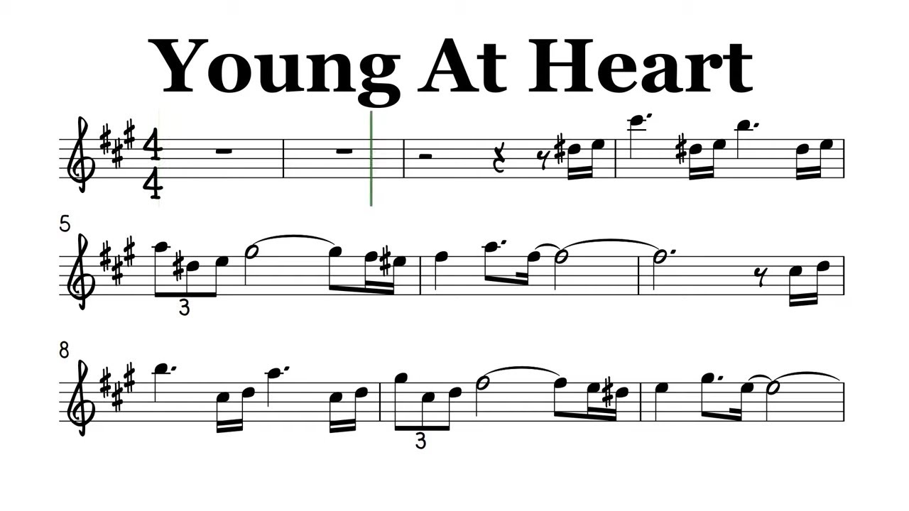 Young At Heart Alto Sax Sheet Music Backing Track Play Along Partitura