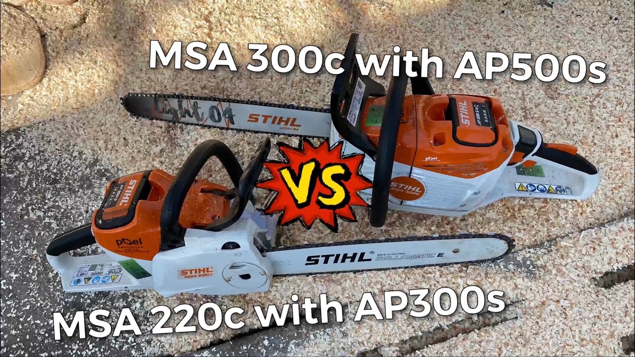 New Stihl MSA300C vs MSA220C with AP500s vs AP300s 🧡🔋💪🏼 hovenier maarsen