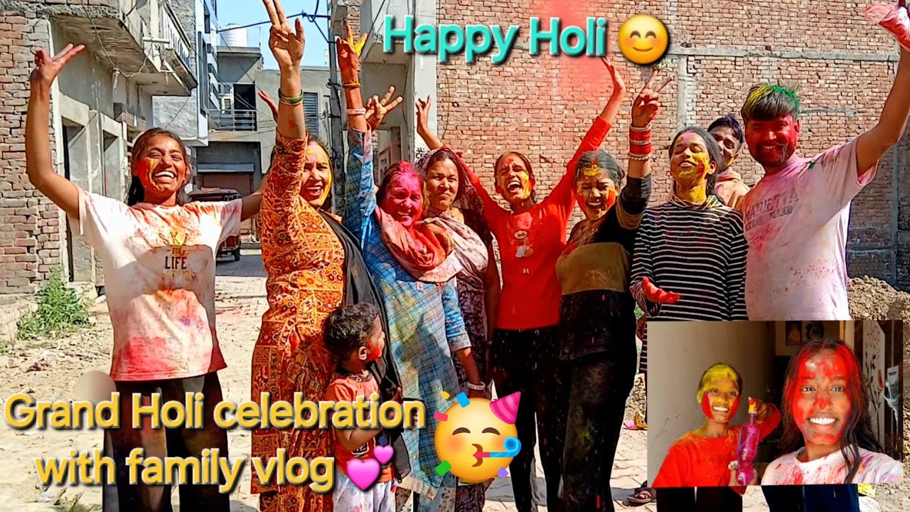 Holi celebration with family ❤️!@SGsapnarao @ashurao_sapna  #vlog #viralvideo #holi #family #sister