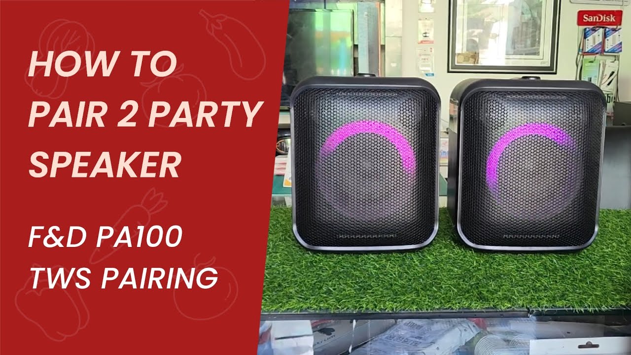 How To Pair 2 F&D PA100 speaker | indoor and outdoor sound test | pair 2 party speaker by TWS