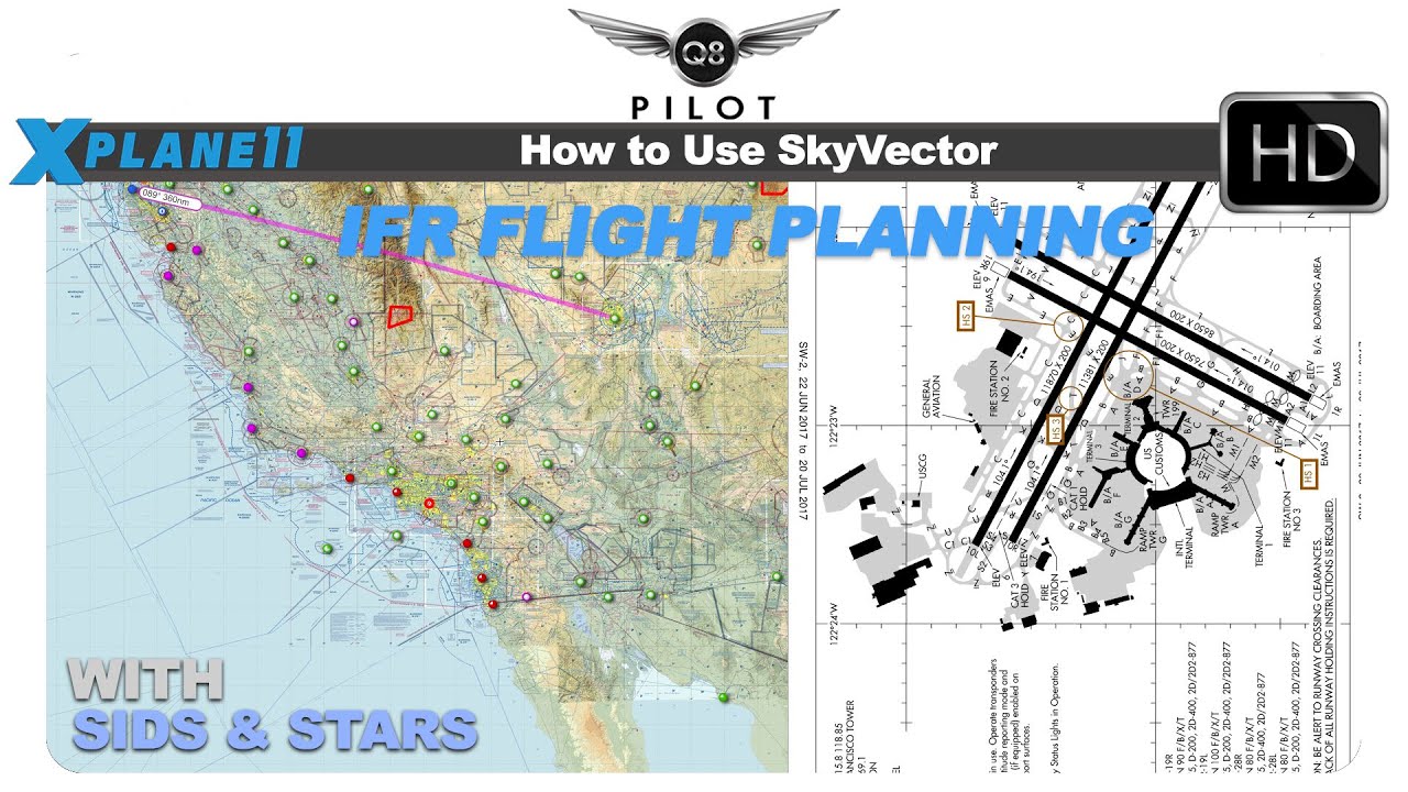 Как использовать SkyVector для планирования полетов по ППП с SIDS и STARS