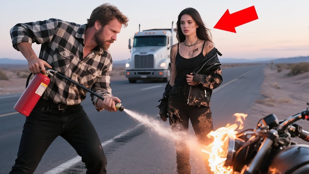 Struggling Mechanic Helps Biker Put Out Burning Motorcycle—Shocked When He Learns Her Secr