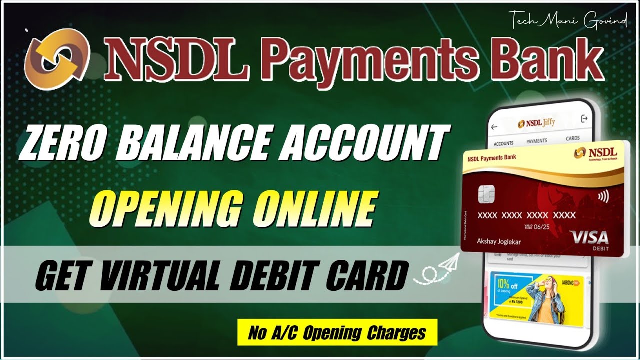 NSDL Payment Bank Zero Balance Account Opening Online | NSDL Payments Bank | Bank Account Online