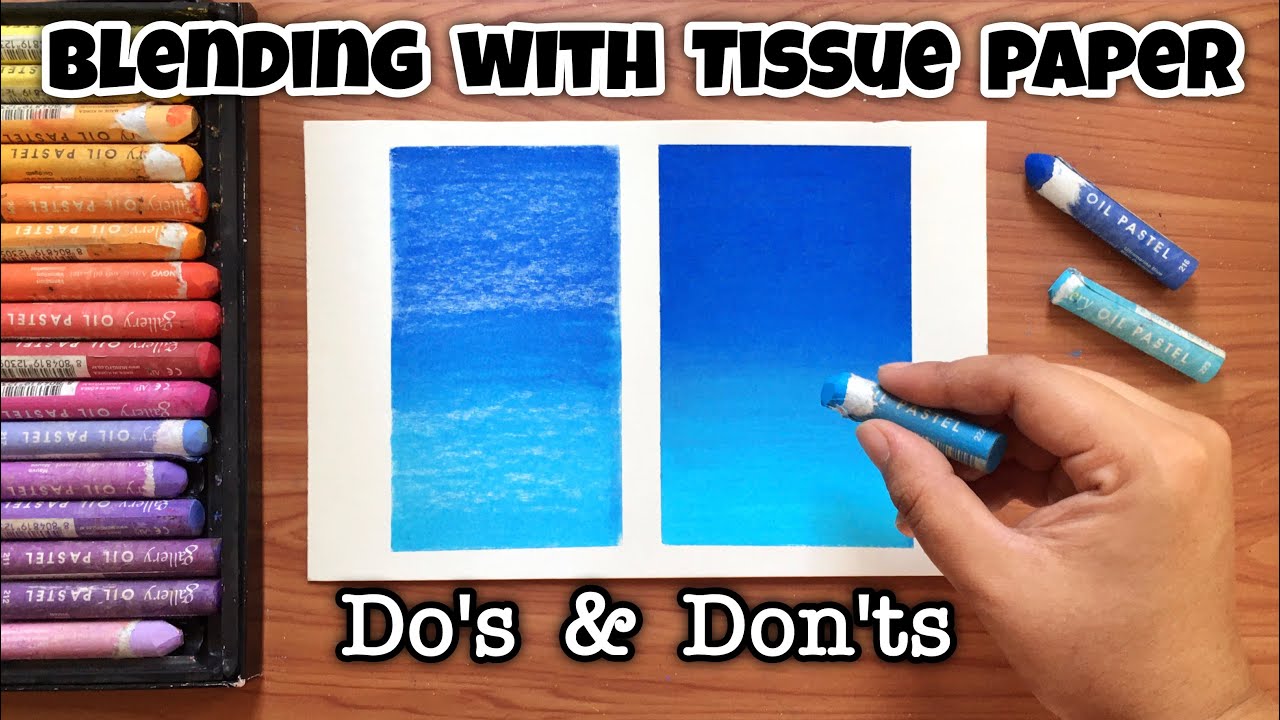 How to blend oil pastels with Tissue paper ~ Mungyo Oil Pastel blending techniques for beginners