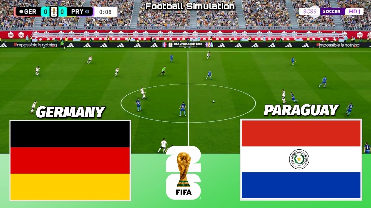 🔴 LIVE | Germany vs Paraguay - Round of 32 - FIFA World Cup 2026 | PES 21 Simulation