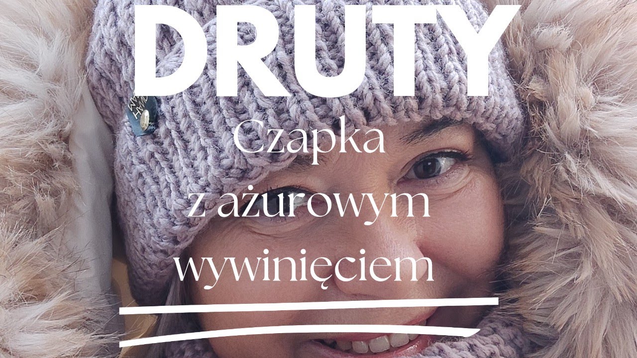 Czapka z ażurowym wywinięciem z  tylko 1 motka !