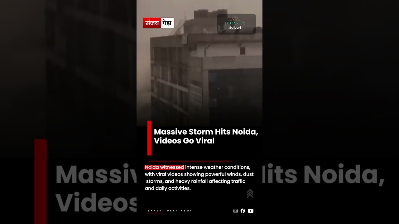 Massive Storm Hits Noida | Strong Winds & Heavy Rain Create Chaos
