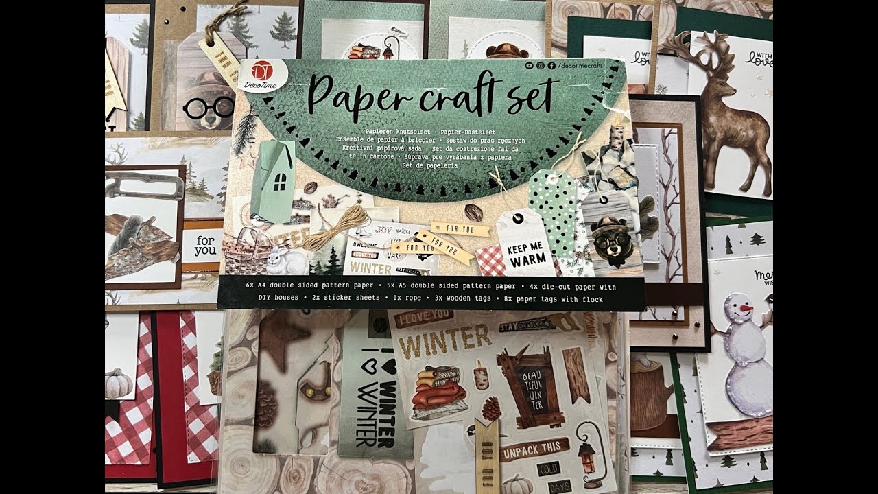 ACTION! 16 Weihnachtskarten mit einem Paper craft set von D&eacute;co Time