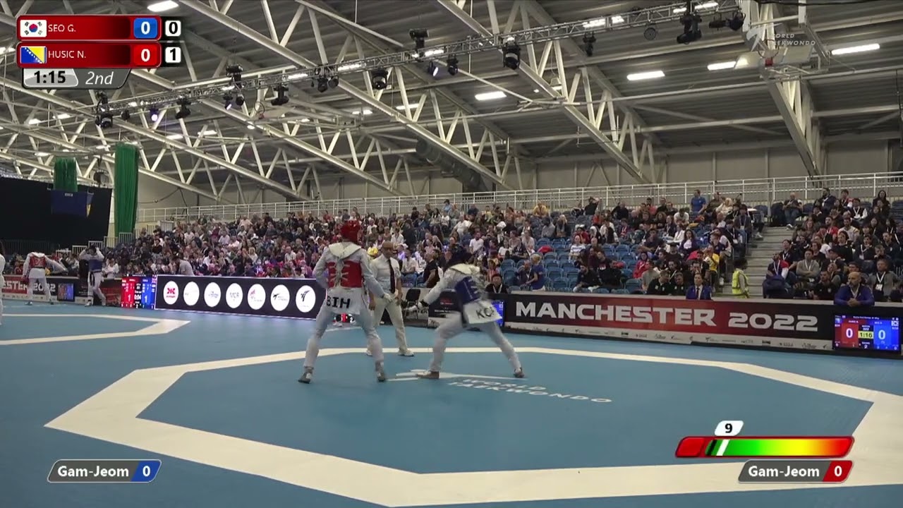 322 QF M-80kg 🔵 SEO Geon-woo KOR vs 🔴 HUSIC Nedzad BIH I Manchester 2022 World Taekwondo GP