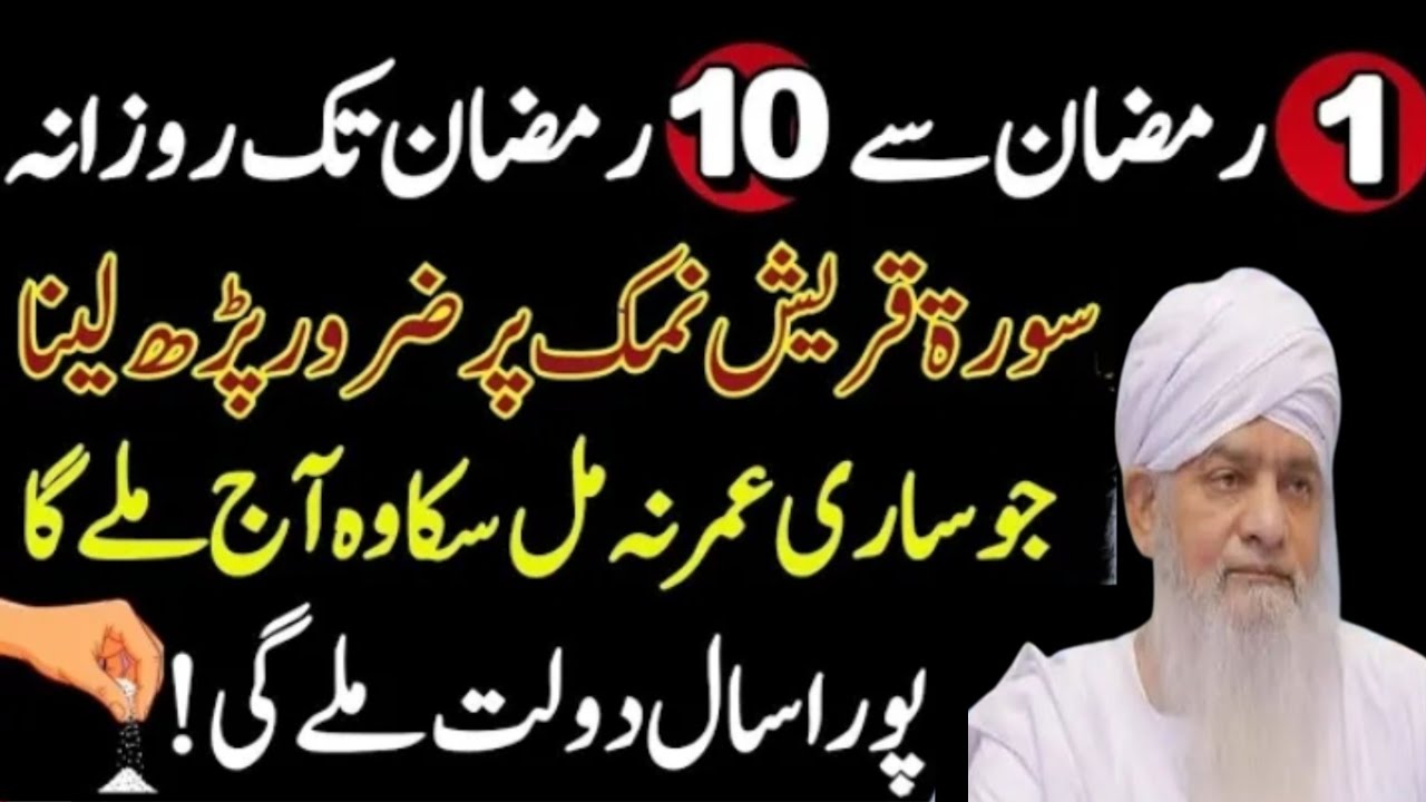 Surah Quraish Ka Powerful Amal 1 Se 10 Ramzan Tak Zaroor Parhain Peer Zulfiqar Ahmad naqsbandi bayan