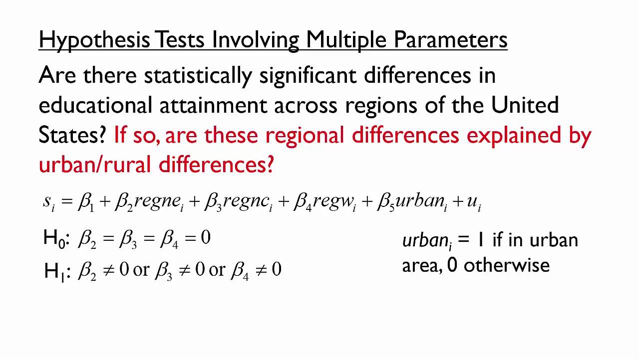 F Tests for Linear Restrictions