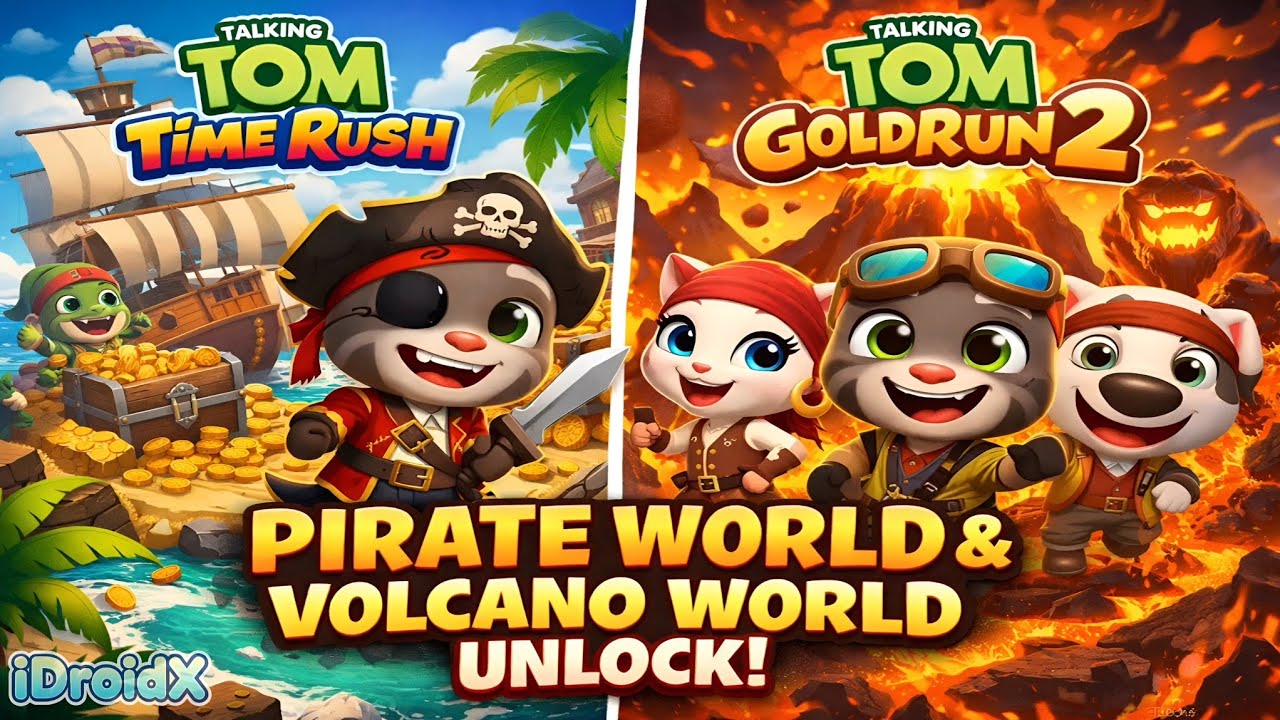 FROM LAVA TO THE OCEAN! Unlocking New Worlds in Talking Tom Gold Run 2 & Time Rush! 🏃💨