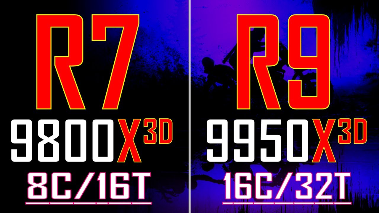 RYZEN 7 9800X3D vs RYZEN 9 9950X3D || PC GAMES BENCHMARK TEST ||
