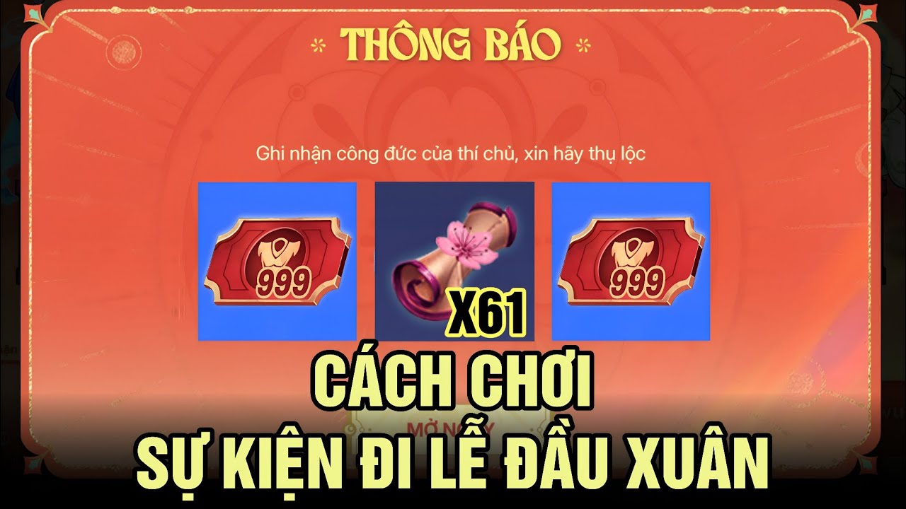 CÁCH CHƠI SỰ KIỆN ĐI LỄ ĐẦU XUÂN NHẬN THẺ GIẢM GIÁ 999 QH VÀ GIẤY TUYỆT SẮC