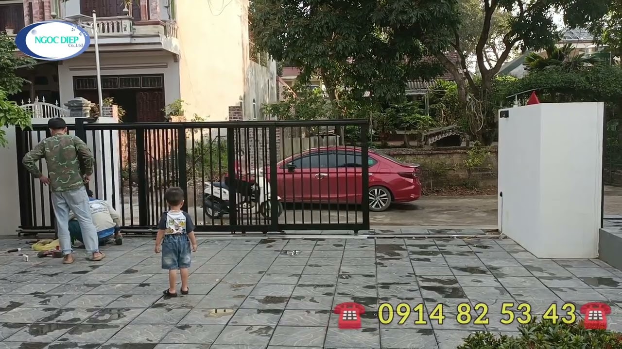 Cổng tự động 3 lớp trượt ngang #nhungnhapho #xaynhatho #bds #laudai