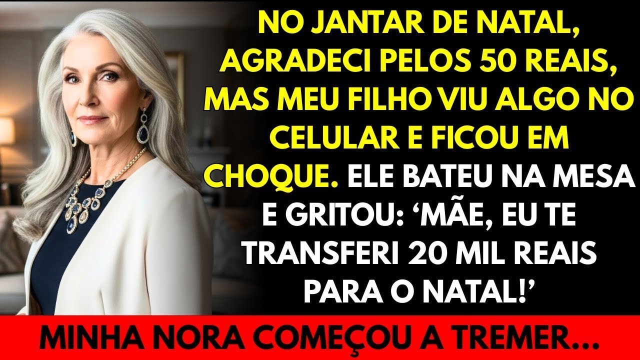 Meu filho rico me viu agradecer 50 reais e gritou  ‘Mãe! Te mandei 20 mil reais!’ Minha nora treme