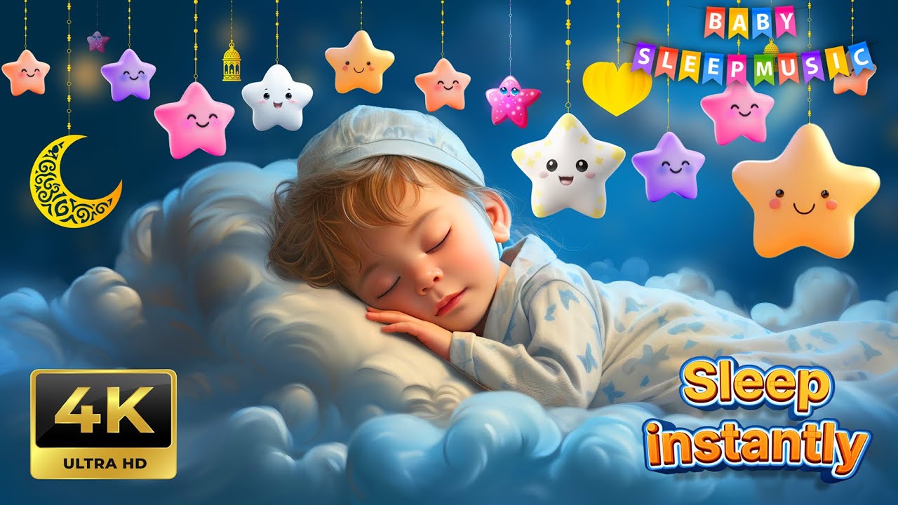 Moon and Stars Lullaby for Babies 🎵 Beautiful Lullaby 👶Soothing Voice & Relaxing Sleep Music