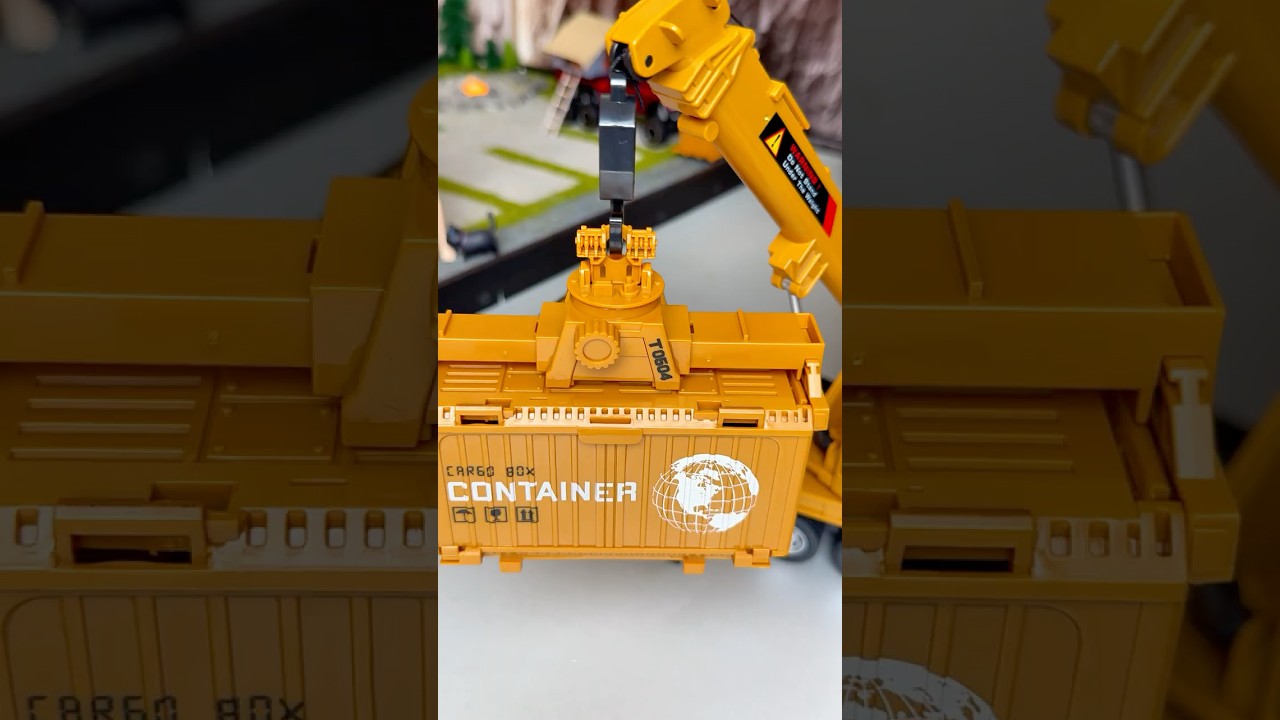Satisfying with Unboxing & Review Crane Truck & Container Cargo Toy Set | Asmr Video