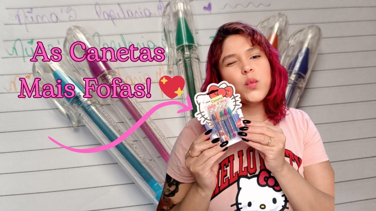 Testando as Minis Canetas da Hello Kitty 💕 Fofas, Pequenas e Apaixonantes!