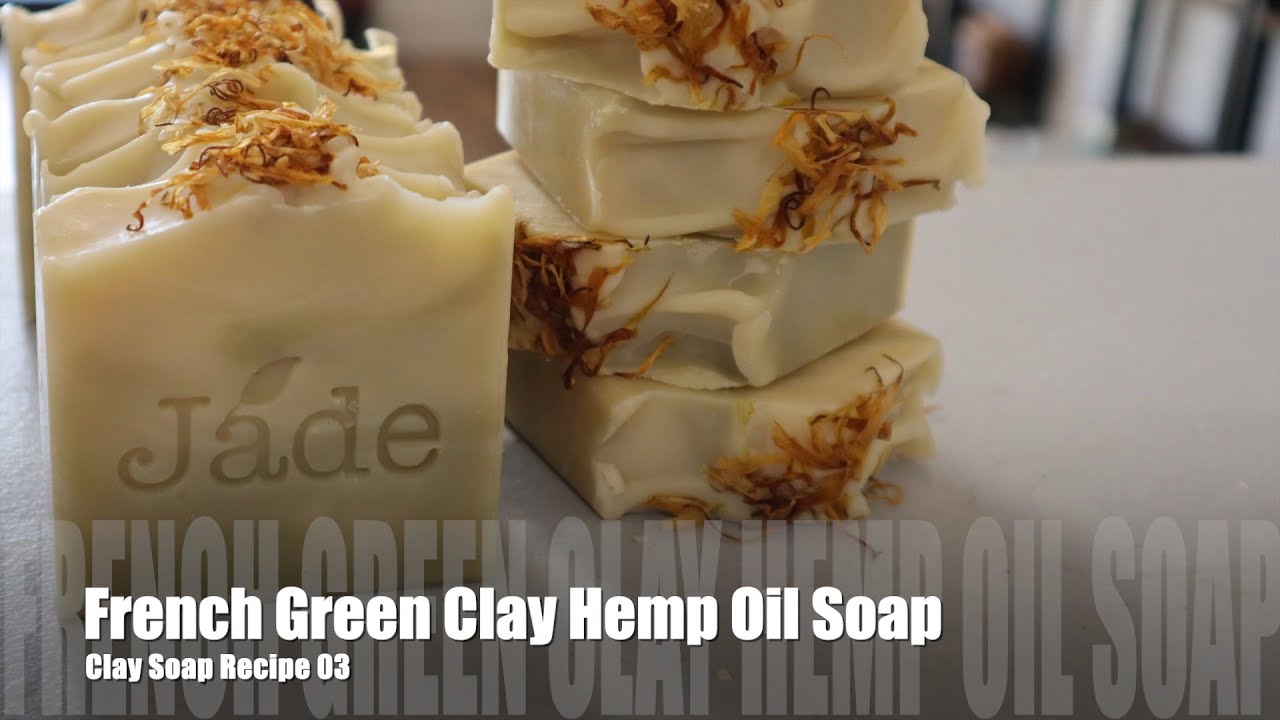 Clay Soap 03 - French Green Clay Hemp Oil Soap (Demo for Cold Process Clay Soap Recipe E-Book)