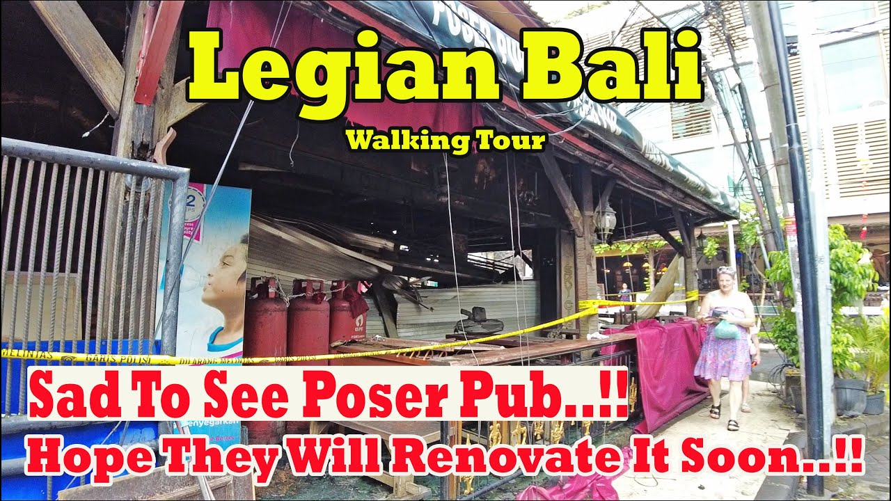 Poser Pub Got fire..!! Hope It Will Be Renovated Soon..!! Walking Tour Around Legian Bali..!!