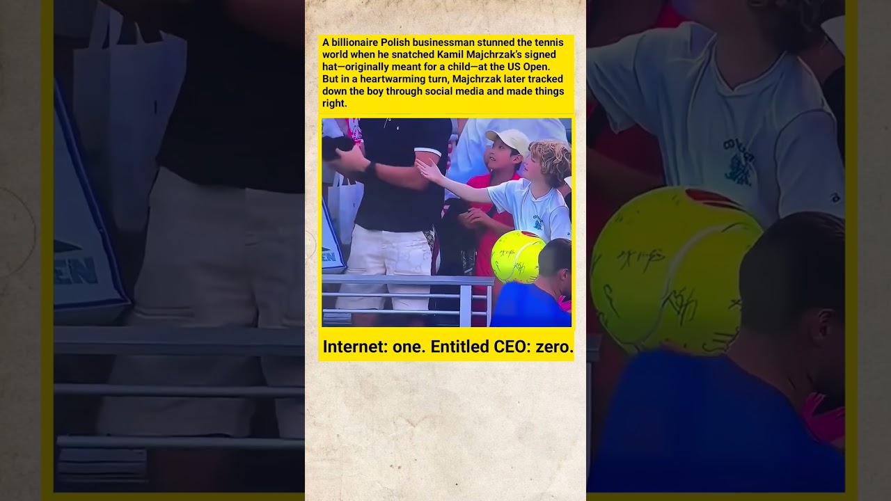 Billionaire Snatches Signed Hat at US Open&mdash;Kamil Majchrzak Tracks Down the Boy