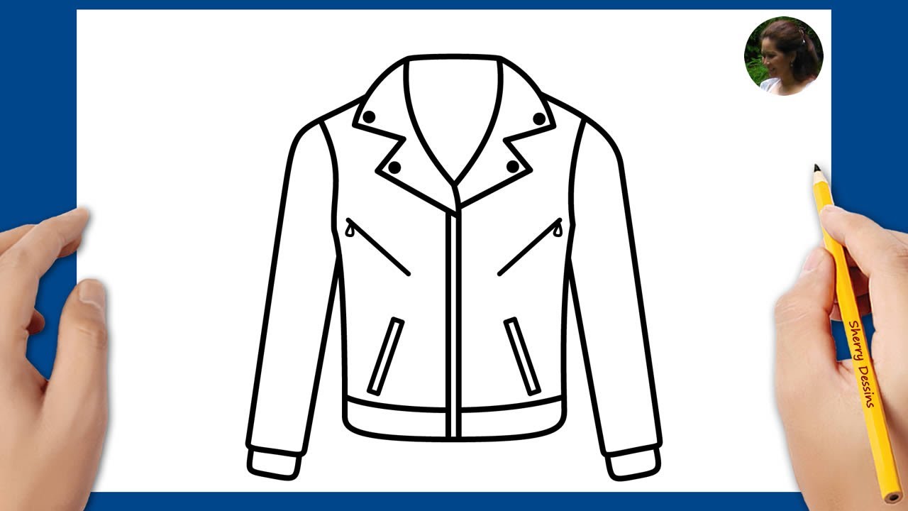 Comment dessiner une veste en cuir facile | Dessins à dessiner | Tuto dessin facile