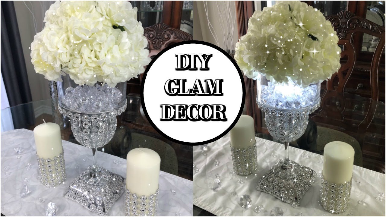 DIY GLAM CENTERPIECE DECOR FOR SPRING/SUMMER 2020 | DIY BLING WEDDING DECOR DIY DOLLAR STORE DECOR