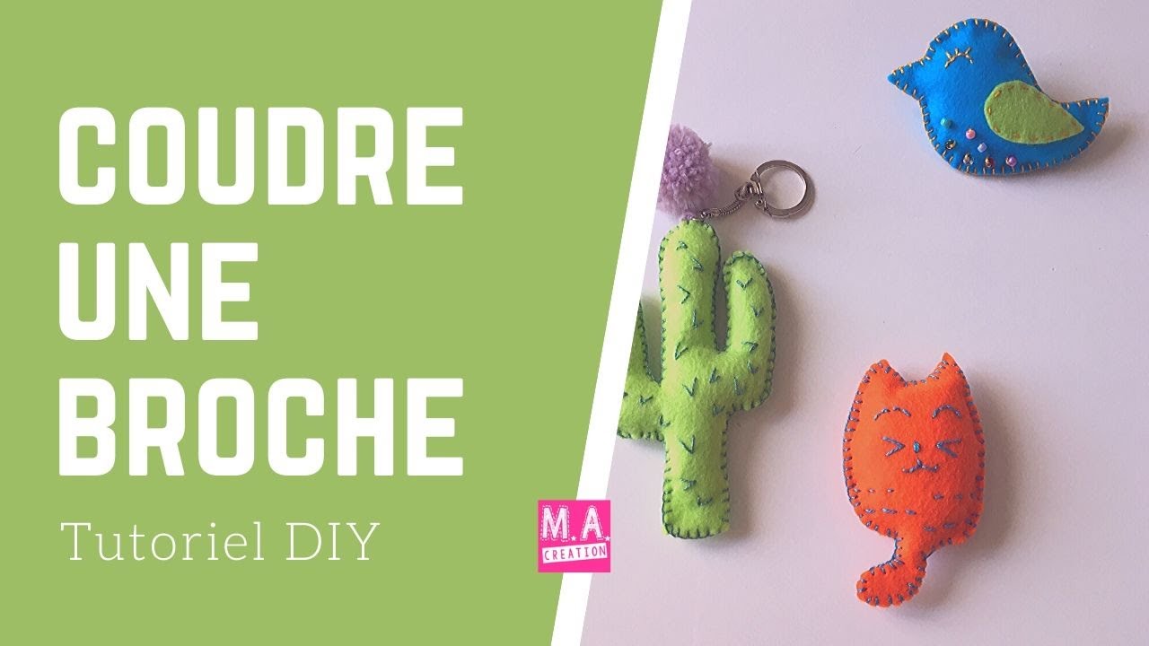 Tuto DIY - Broche chat en feutrine brodée