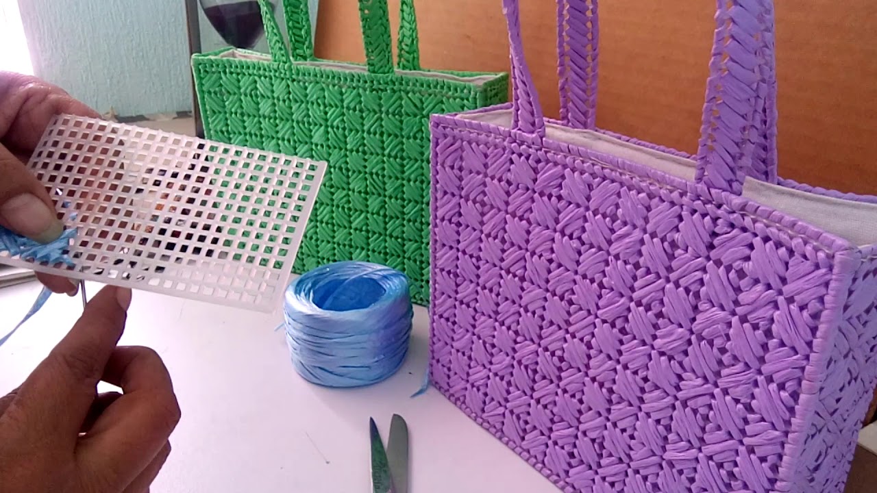 puntada para bolsos de rafia