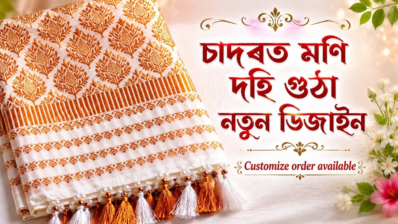 চাদৰত মণিৰে দহি গুঠা নতুন ডিজাইন । Easy Tips dohi moni gutha ।  Tutorial For Beginners #fashion 