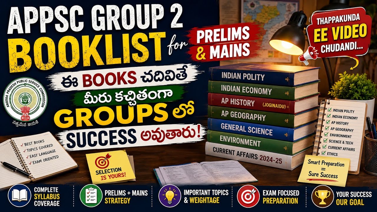 🔥APPSC Group 2 Prelims & Mains Complete Book List | Study These Books to Succeed in Groups