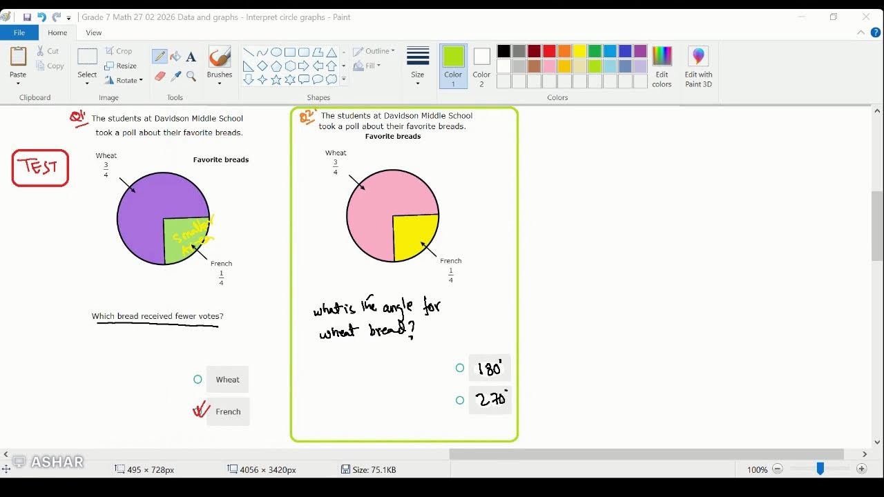 Math, Grade 7, February 27, Data and graphs