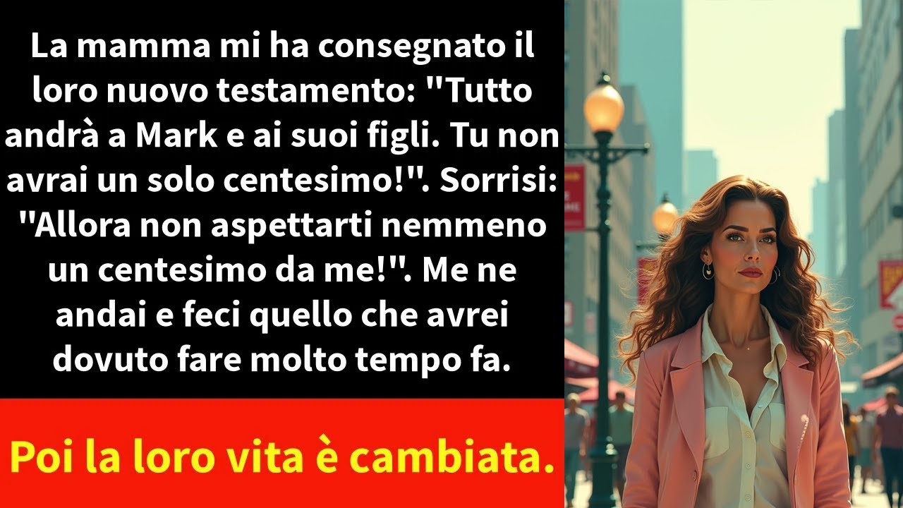 La mamma mi ha consegnato il loro nuovo testamento: 