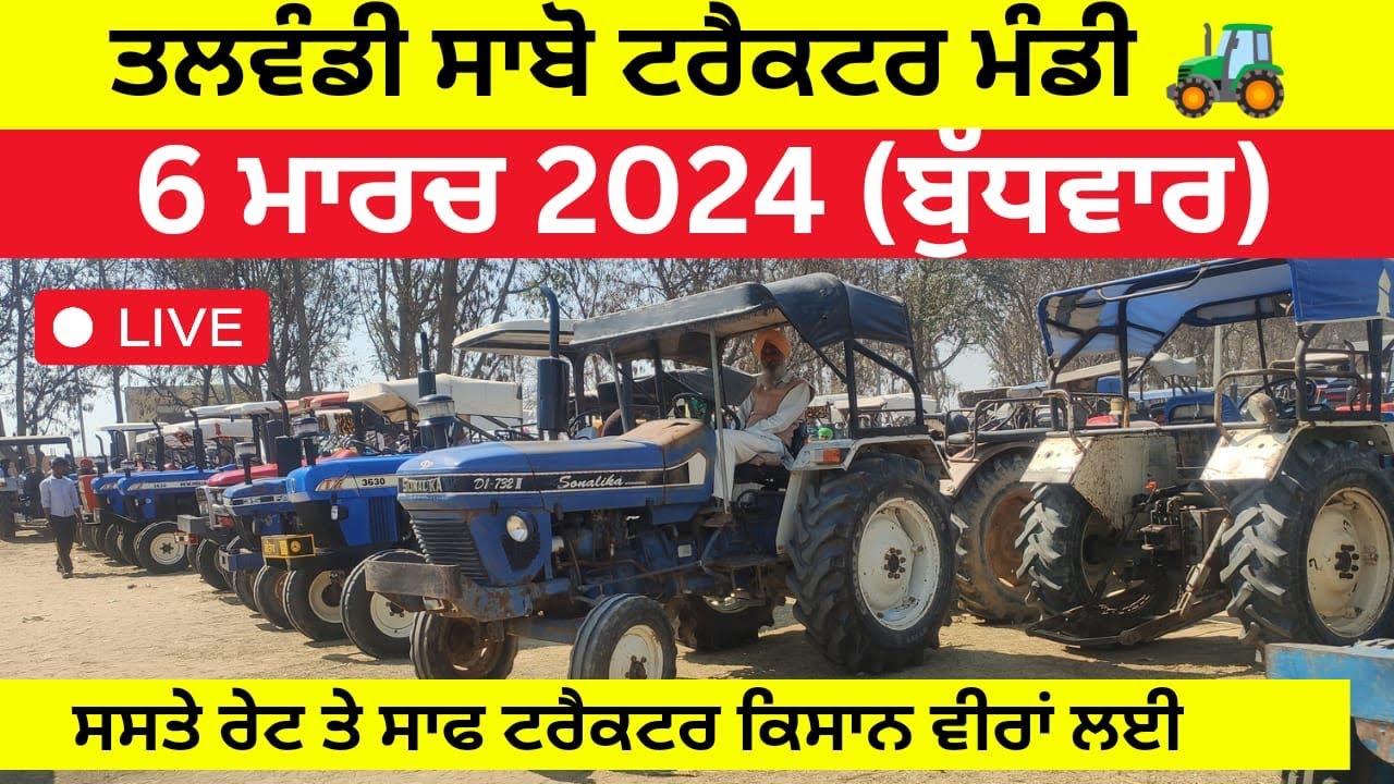 Talwandi Sabo Tractor Mandi तलवंडी साबो ट्रैक्टर मंडी ਤਲਵੰਡੀ ਸਾਬੋ ਟਰੈਕਟਰ ਮੰਡੀ 6 march 2024
