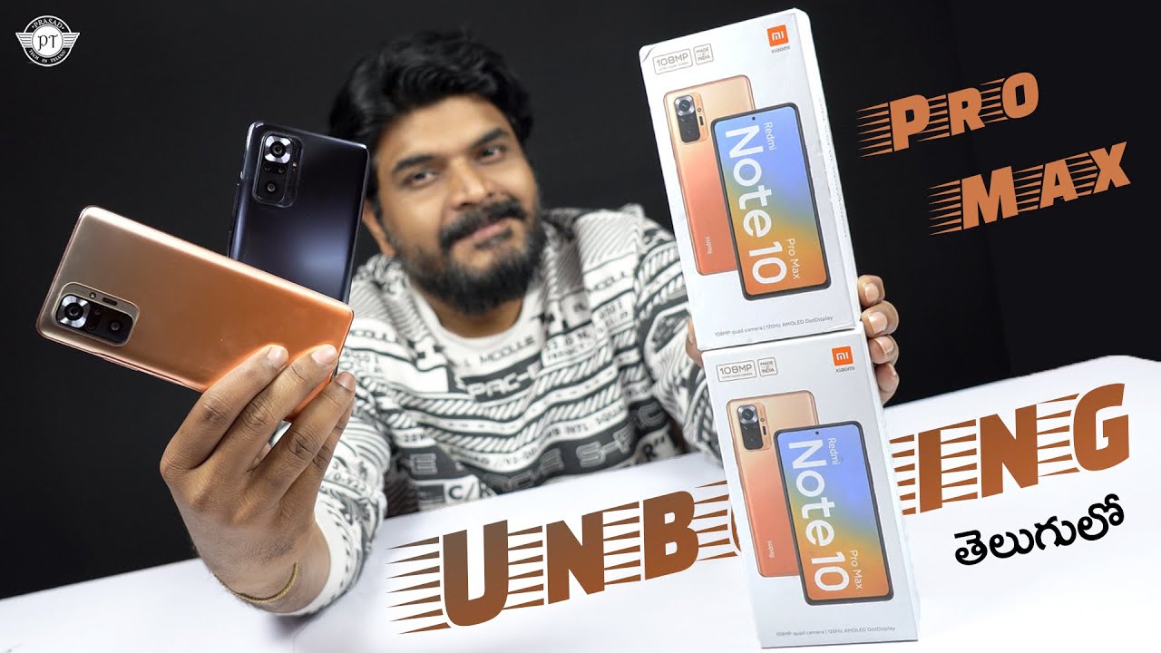 Redmi Note 10 Pro Max Unboxing In Telugu || 120Hz Amoled, 108MP Camera Etc...