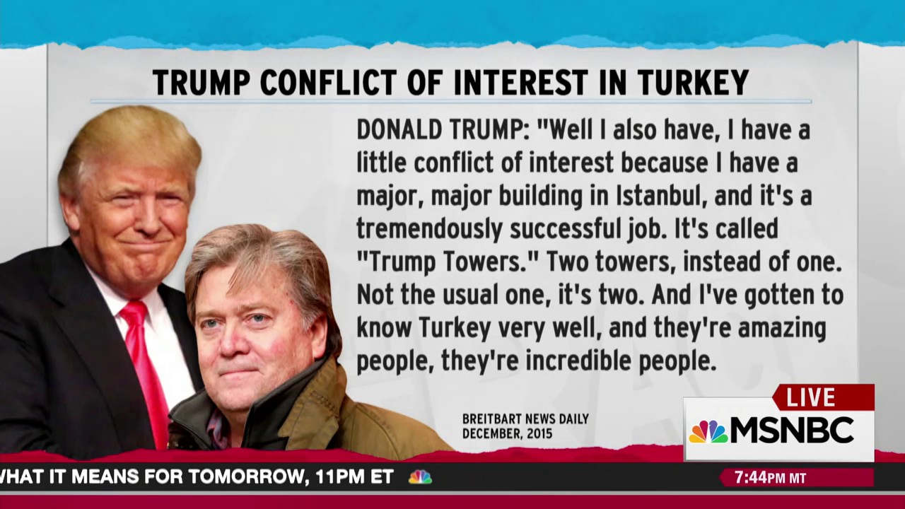 Trump cited Turkey 'conflict of interest' in Bannon interview