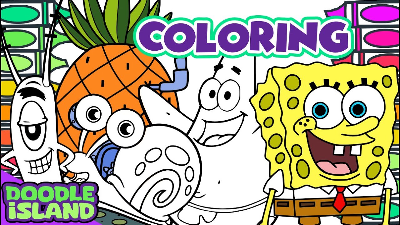 SpongeBob SquarePants Coloring Fun | Patrick, Plankton & Bikini Bottom Friends