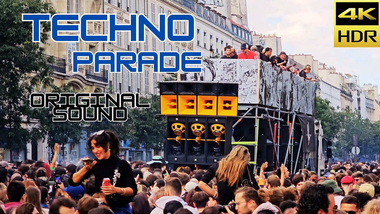 Paris TECHNO PARADE 2023 - Extended Version - Original Sound - #fun #music #techno #4k