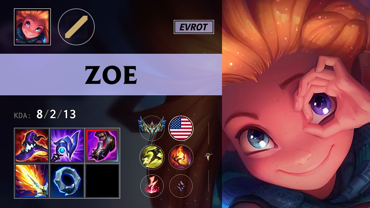 (Evrot) Zoe Mid vs Yasuo - NA Challenger Patch 26.13