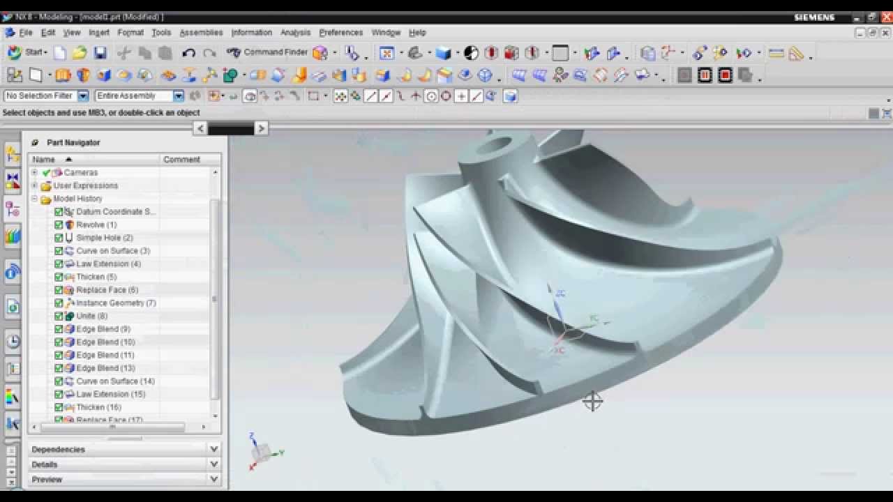 Siemens NX: Impeller CAD Modelling