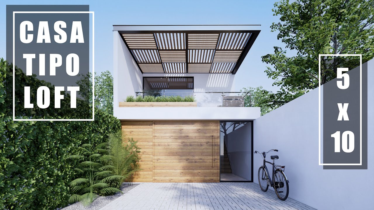 CASA TIPO LOFT MINIMALISTA DE 5X10 CON TERRAZA | TINY HOUSE