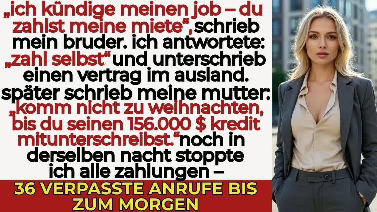 Im Familienchat schrieb mein Bruder： „Ich kündige – du zahlst “ — Ich： „156 000？ Frag die Bank “