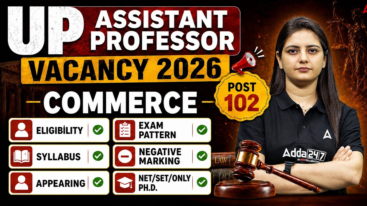 UP Assistant Professor Vacancy 2026 |UP Assistant Professor Commerce Syllabus, Eligibility & Pattern