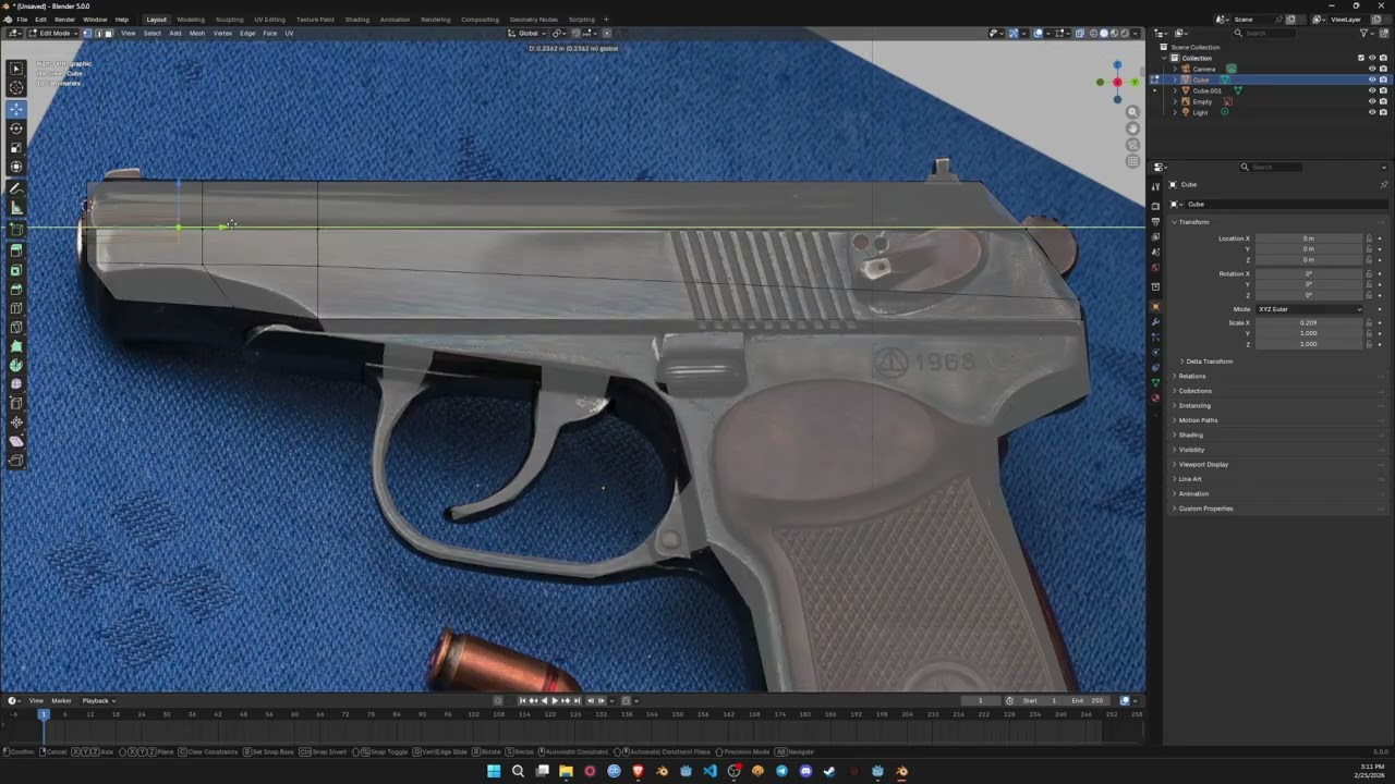 Ps1 Style retro gun in blender
