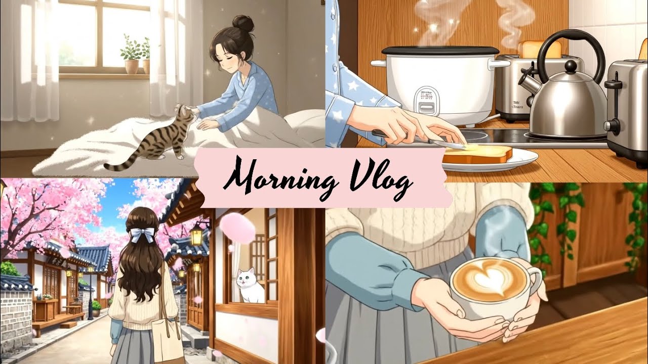Cozy Morning with a Korean Girl |  Ghibli-Style Lifestyle Vlog  #ghibli #anime #vlog #animation 