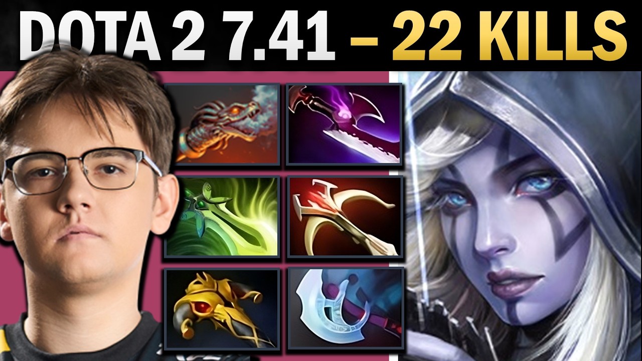 Drow Ranger Dota 2 7.41 with 22 Kills and Hydra - Dota Gameplay