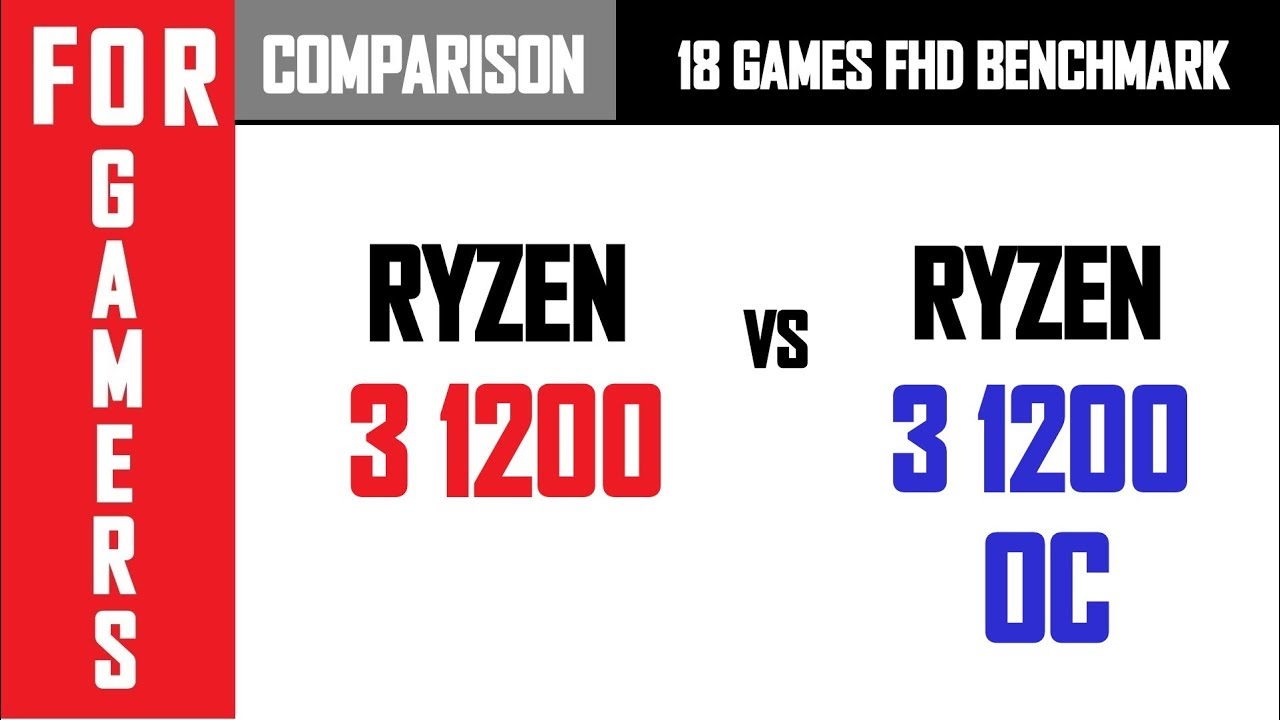 GTX 1050 2GB | Ryzen 3 1200 VS Ryzen 3 1200 OC | COMPARISON |